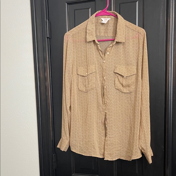 Joe Fresh Beige Button Down Shirt - Picture 1 of 3